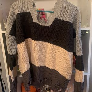 Distressed sweater